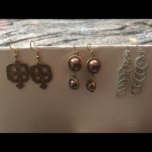 Lot of 3 Lia Sophia earrings.